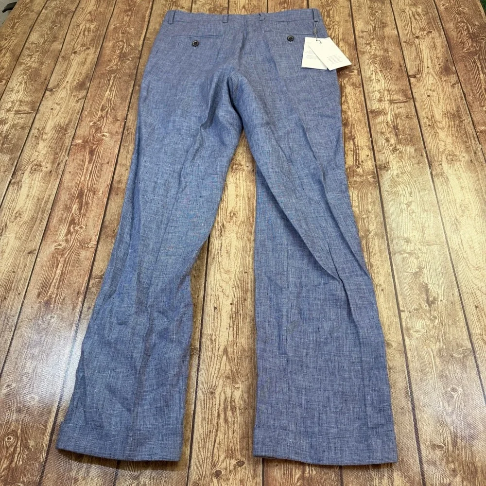 Murano Alex Slim Fit Pants Mens 30x32 Blue Baird McNutt Irish Linen Cuffed NWT